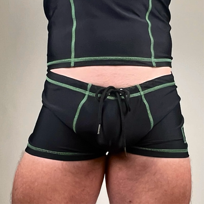 RECOIL - SWIM // SPORT SHORTS - MILITARY BLACK/GREEN